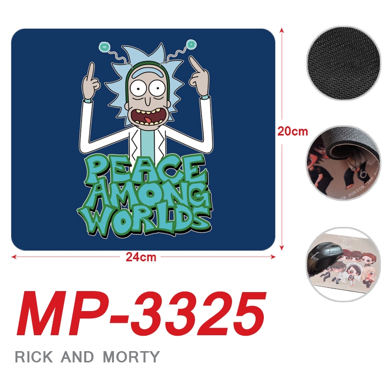 Rick and Morty Anime Full Color Printing Mouse Pad Unlocked 20X24cm price for 5 pcs  MP-3325