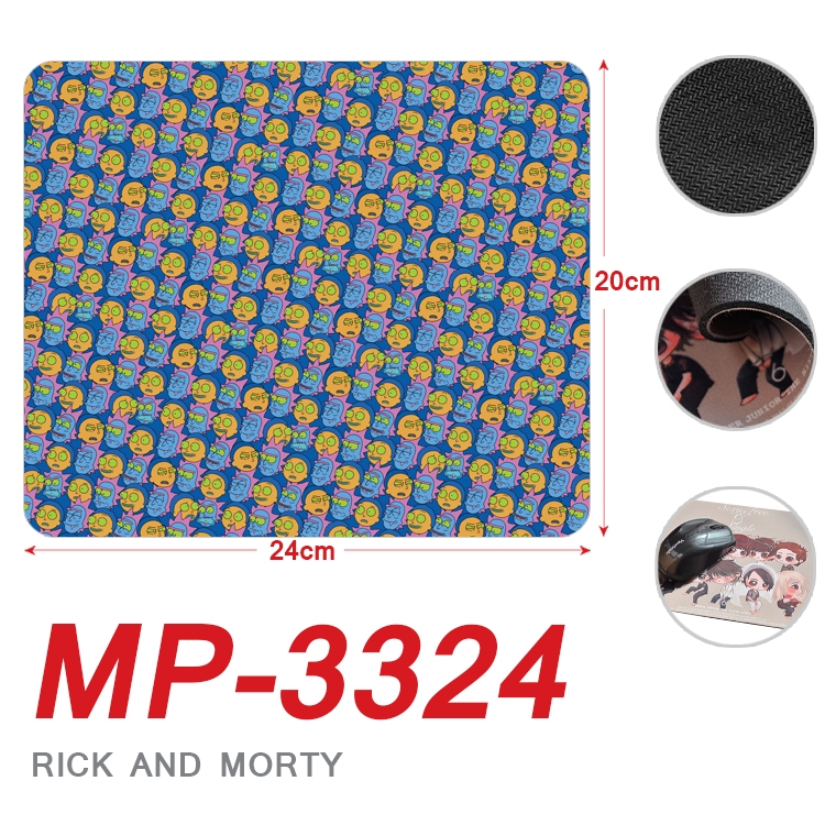 Rick and Morty Anime Full Color Printing Mouse Pad Unlocked 20X24cm price for 5 pcs MP-3324