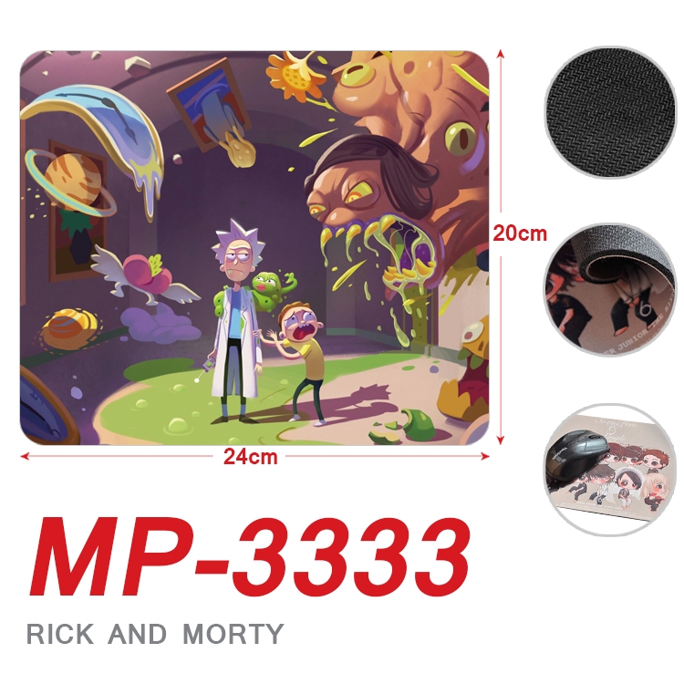 Rick and Morty Anime Full Color Printing Mouse Pad Unlocked 20X24cm price for 5 pcs MP-3333