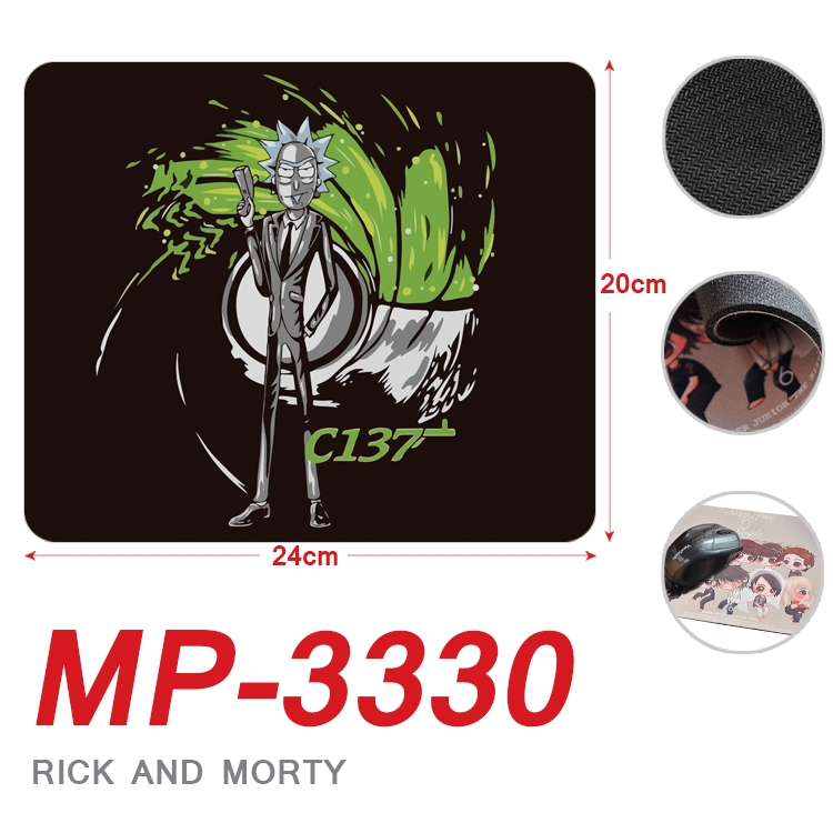 Rick and Morty Anime Full Color Printing Mouse Pad Unlocked 20X24cm price for 5 pcs  MP-3330