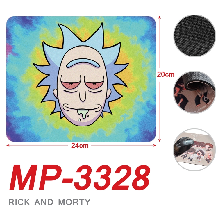 Rick and Morty Anime Full Color Printing Mouse Pad Unlocked 20X24cm price for 5 pcs MP-3328