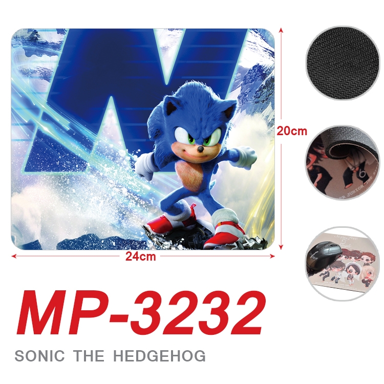 Sonic The Hedgehog Anime Full Color Printing Mouse Pad Unlocked 20X24cm price for 5 pcs MP-3232