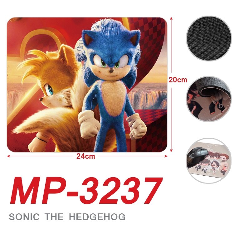 Sonic The Hedgehog Anime Full Color Printing Mouse Pad Unlocked 20X24cm price for 5 pcs MP-3237