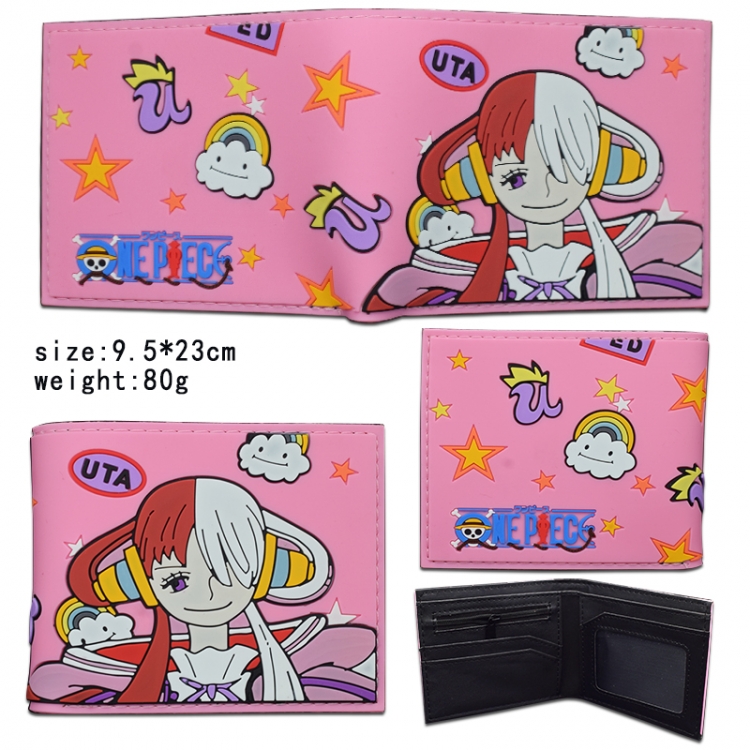 One Piece Animation silicone PVC wallet short two-fold wallet 9.5X23CM