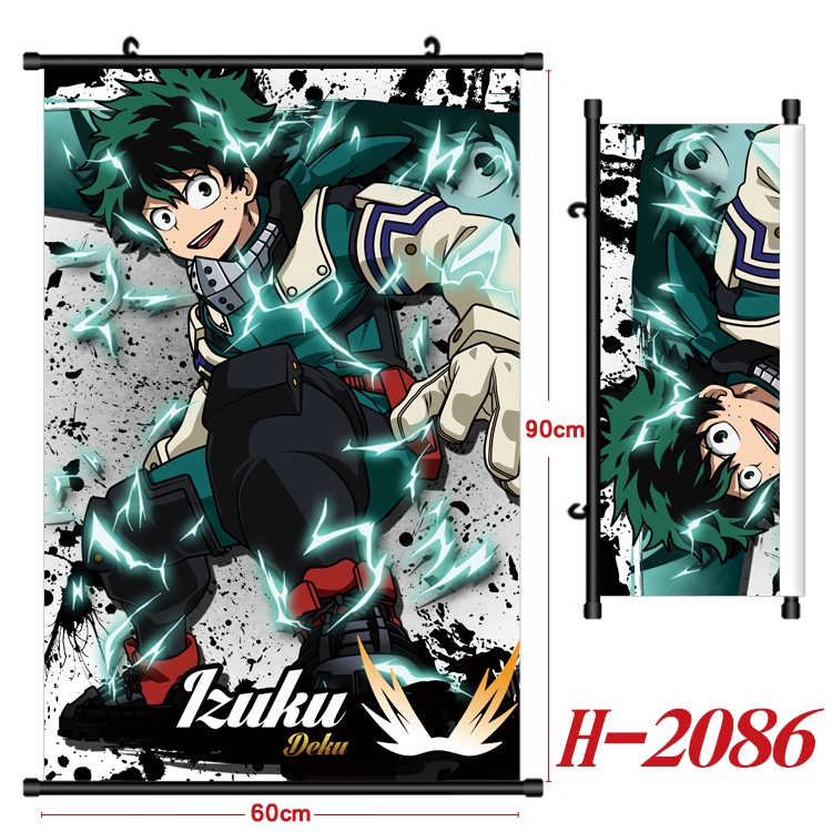 My Hero Academia Anime Black Plastic Rod Canvas Painting Wall Scroll 60X90CM  H-2086A