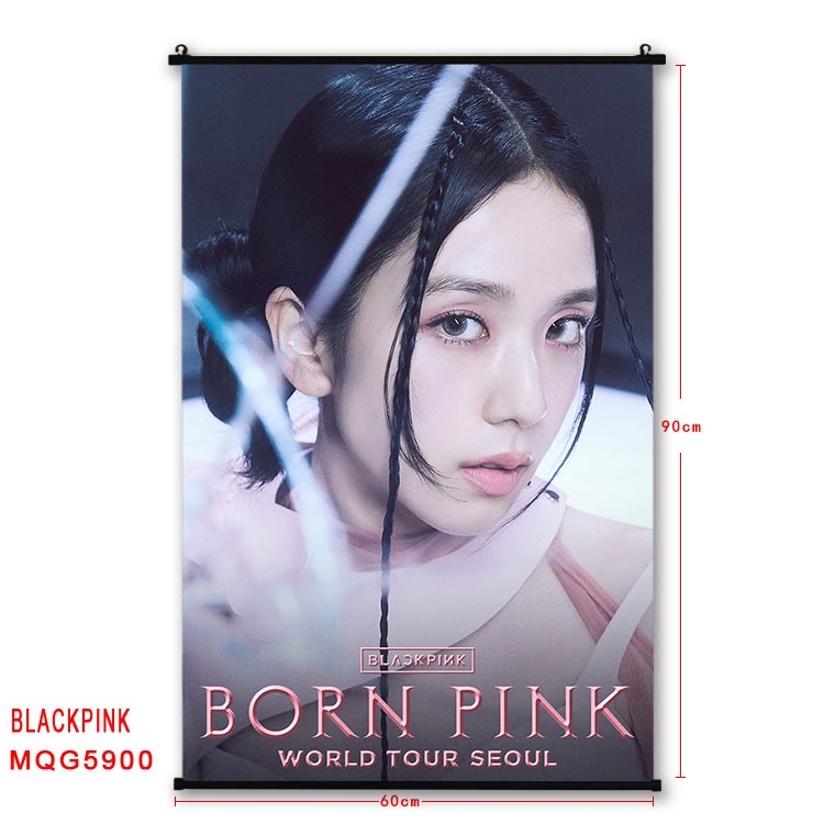 BLACK PINK Anime black Plastic rod Cloth painting Wall Scroll 60X90CM MQG-5900