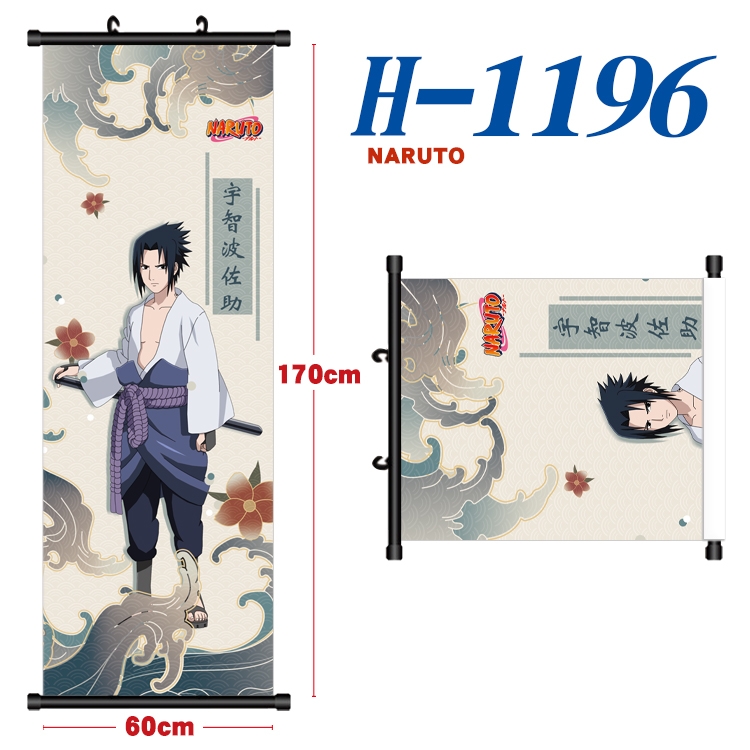 Naruto Black plastic rod cloth hanging canvas painting Wall Scroll 60x170cm  H-1196A
