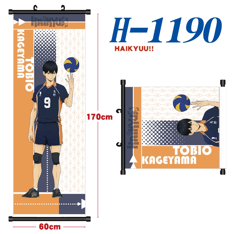 Haikyuu!! Black plastic rod cloth hanging canvas painting Wall Scroll 60x170cm  H-1190A