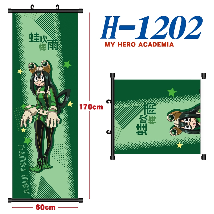 My Hero Academia Black plastic rod cloth hanging canvas painting Wall Scroll 60x170cm H-1202A