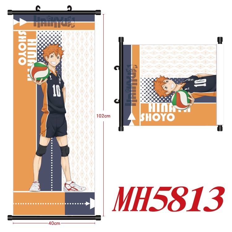 Haikyuu!! Anime black Plastic rod Cloth painting Wall Scroll 40X102CM MH5813A