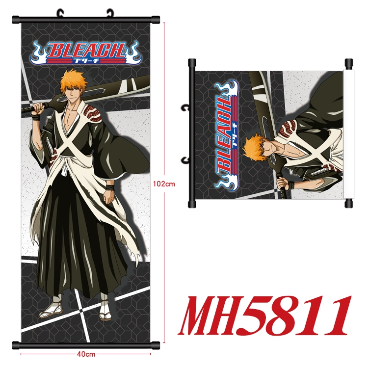 Bleach Anime black Plastic rod Cloth painting Wall Scroll 40X102CM MH5811A