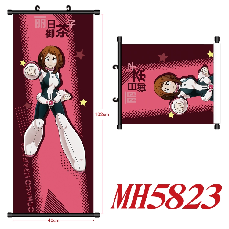 My Hero Academia Anime black Plastic rod Cloth painting Wall Scroll 40X102CM MH5823A