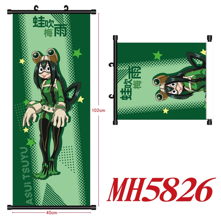 My Hero Academia Anime black Plastic rod Cloth painting Wall Scroll 40X102CM MH5826A