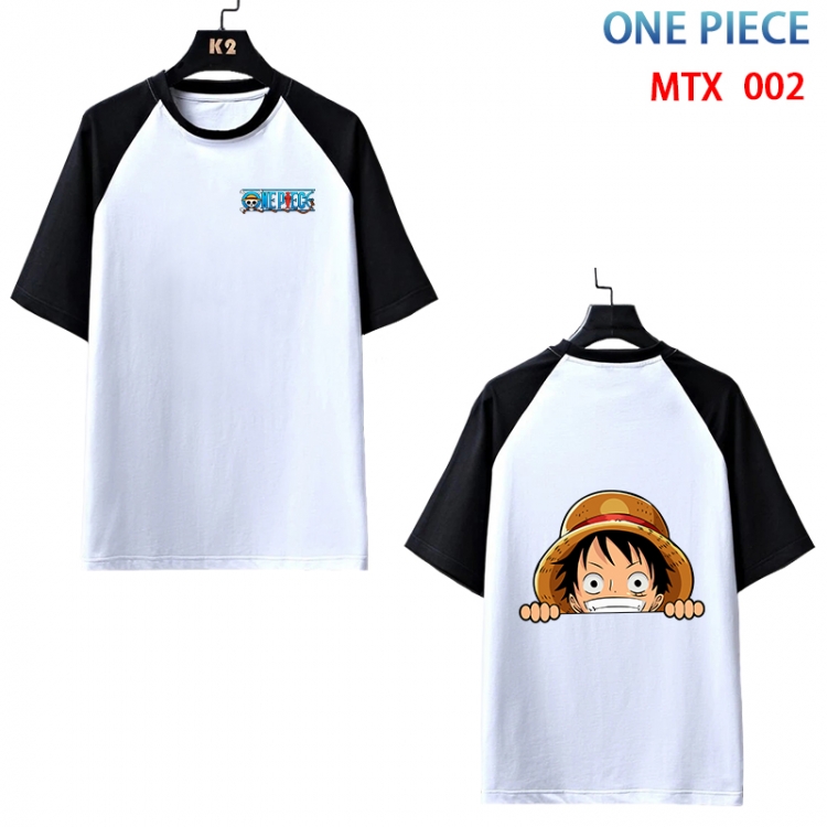One Piece Anime raglan sleeve cotton T-shirt from XS to 3XL MTX-002