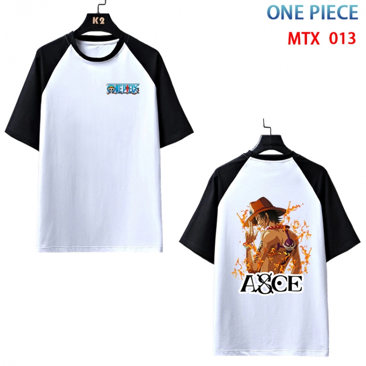 One Piece Anime raglan sleeve cotton T-shirt from XS to 3XL MTX-013
