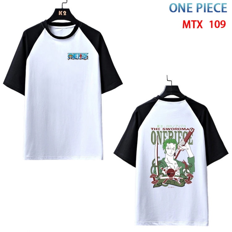 One Piece Anime raglan sleeve cotton T-shirt from XS to 3XL MTX-109