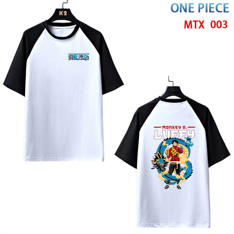 One Piece Anime raglan sleeve cotton T-shirt from XS to 3XL MTX-003