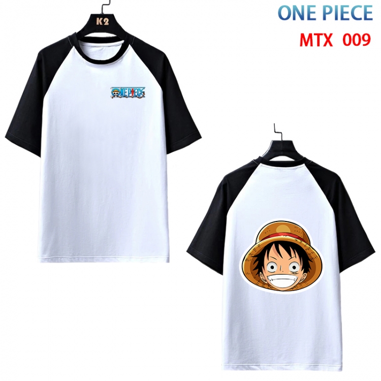 One Piece Anime raglan sleeve cotton T-shirt from XS to 3XL MTX-009