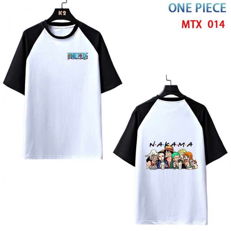 One Piece Anime raglan sleeve cotton T-shirt from XS to 3XL MTX-014