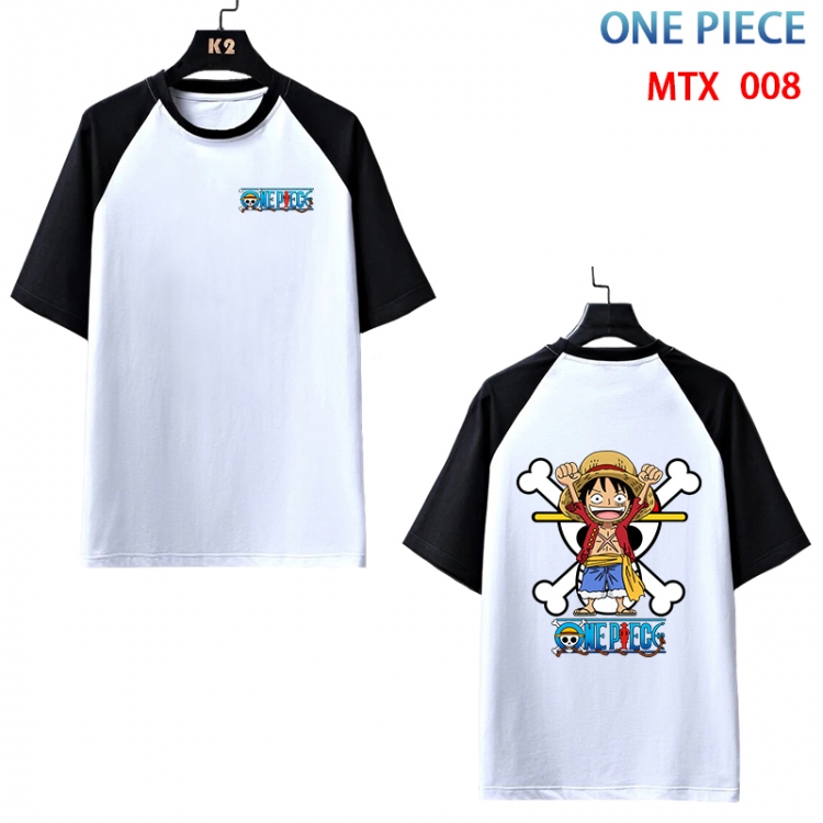 One Piece Anime raglan sleeve cotton T-shirt from XS to 3XL MTX-008