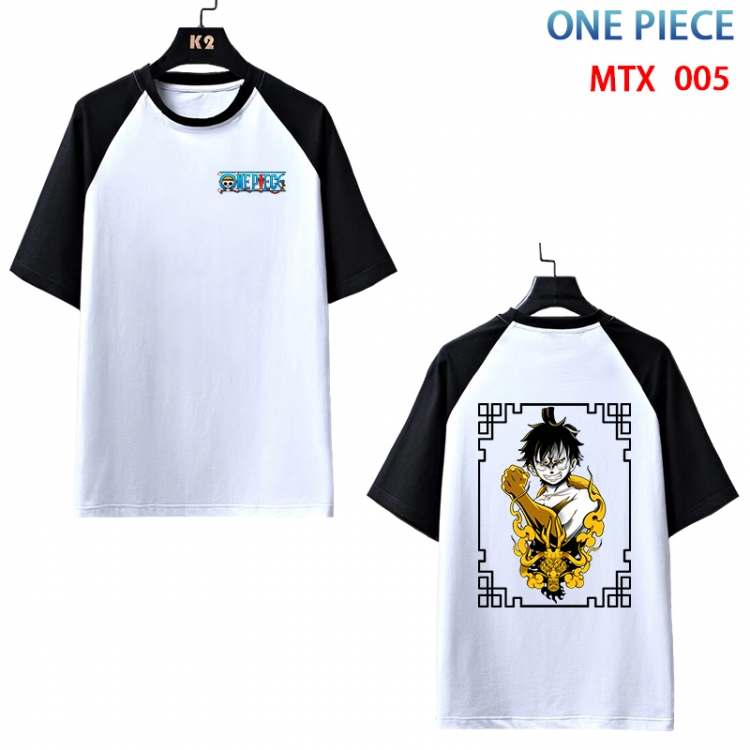One Piece Anime raglan sleeve cotton T-shirt from XS to 3XL MTX-005