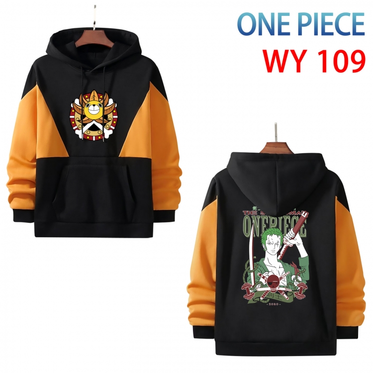 One Piece Anime color contrast patch pocket sweater from S to 3XL WY-109-2