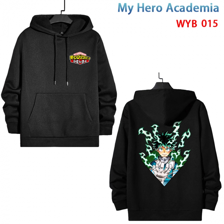My Hero Academia Cotton Hooded Patch Pocket Sweatshirt from S to 3XL WYB-015