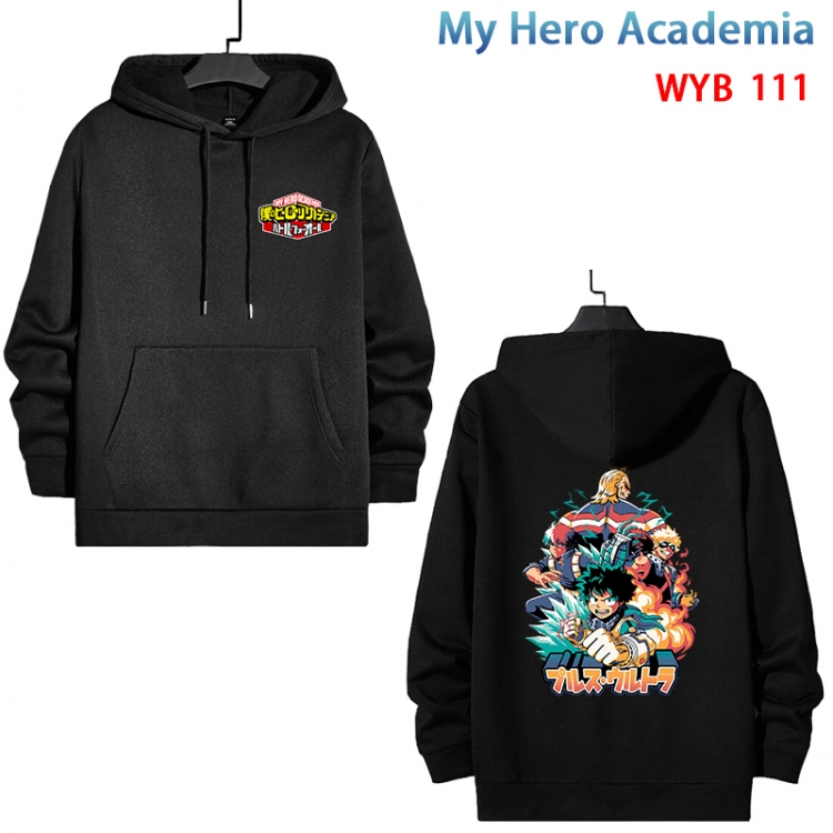 My Hero Academia Cotton Hooded Patch Pocket Sweatshirt from S to 3XL WYB-111