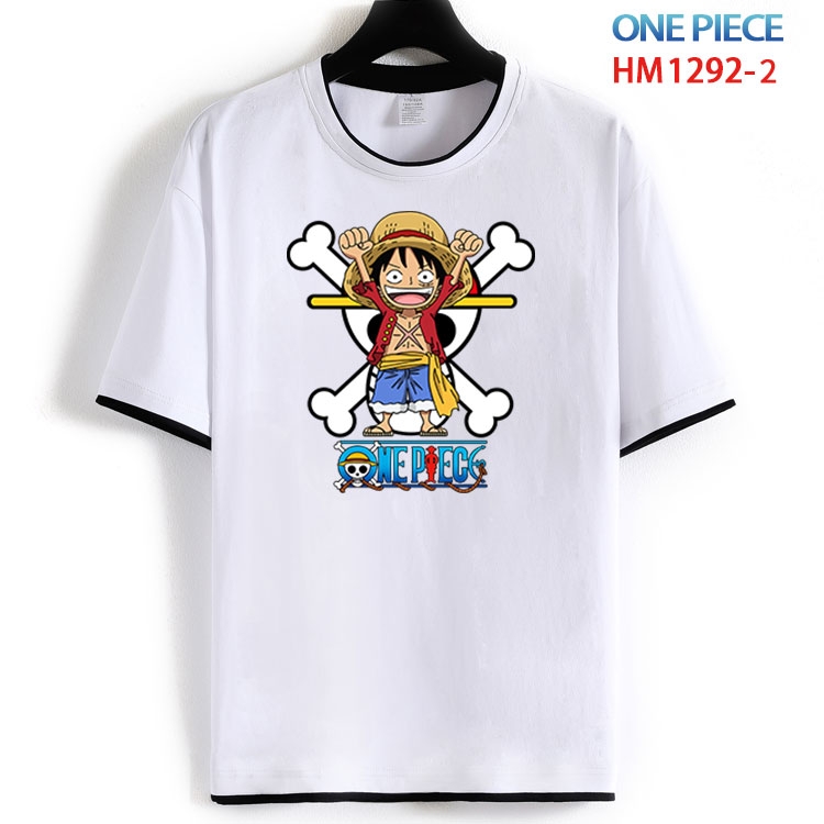 One Piece Cotton round neck black and white edge short sleeve T-shirt from S to 6XL HM 1292 2