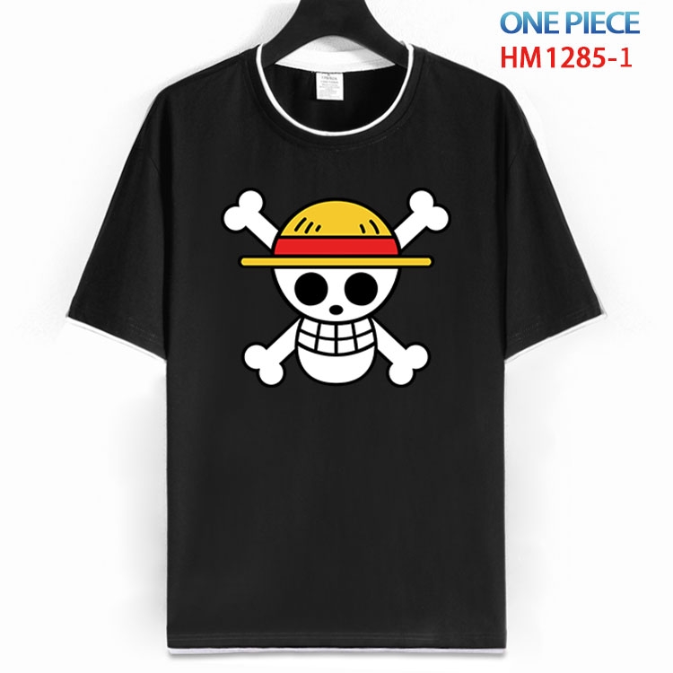 One Piece Cotton round neck black and white edge short sleeve T-shirt from S to 6XL HM 1285 1