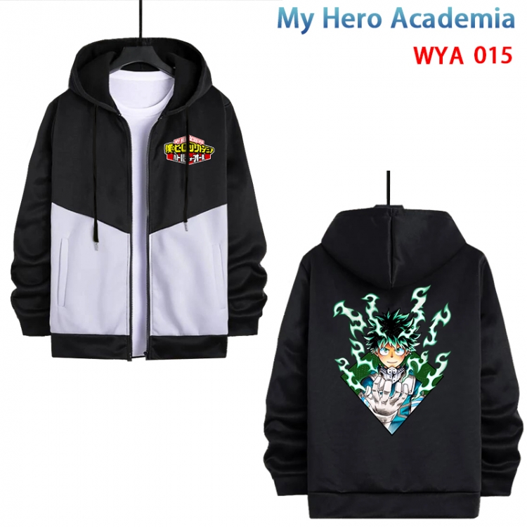 My Hero Academia Anime cotton zipper patch pocket sweater from S to 3XL WYA-015-2