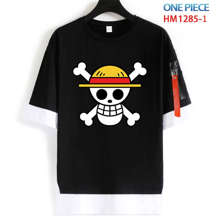 One Piece Cotton round neck fake two short-sleeved T-shirts from S to 6XL HM 1285 1