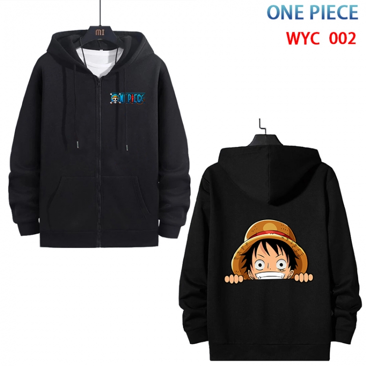One Piece Anime cotton zipper patch pocket sweater from S to 3XL WYC-002