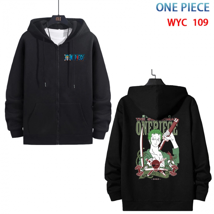 One Piece Anime cotton zipper patch pocket sweater from S to 3XL WYC-109