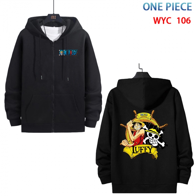 One Piece Anime cotton zipper patch pocket sweater from S to 3XL WYC-106