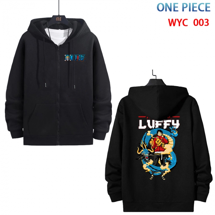 One Piece Anime cotton zipper patch pocket sweater from S to 3XL WYC-003