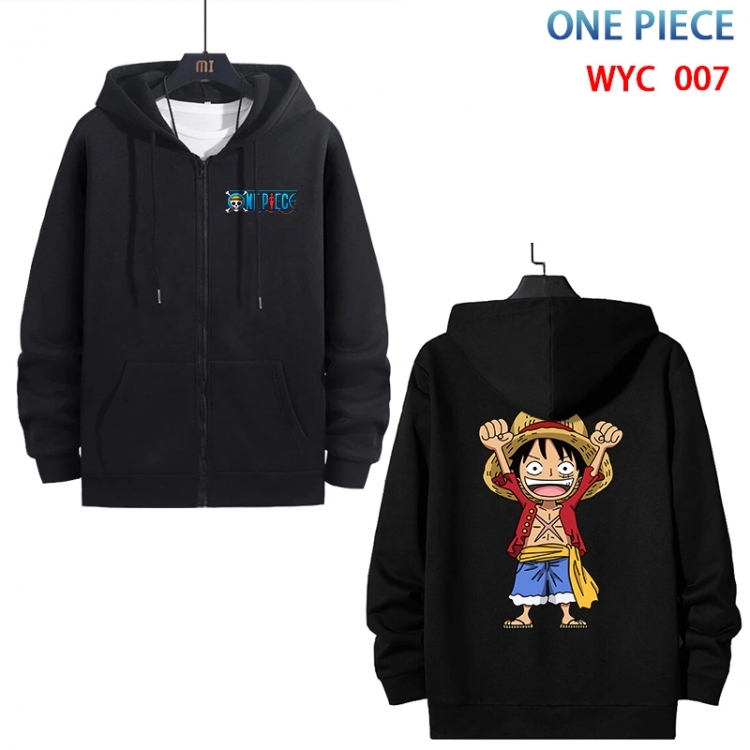 One Piece Anime cotton zipper patch pocket sweater from S to 3XL WYC-007