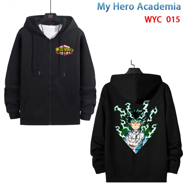 My Hero Academia Anime cotton zipper patch pocket sweater from S to 3XL WYC-015