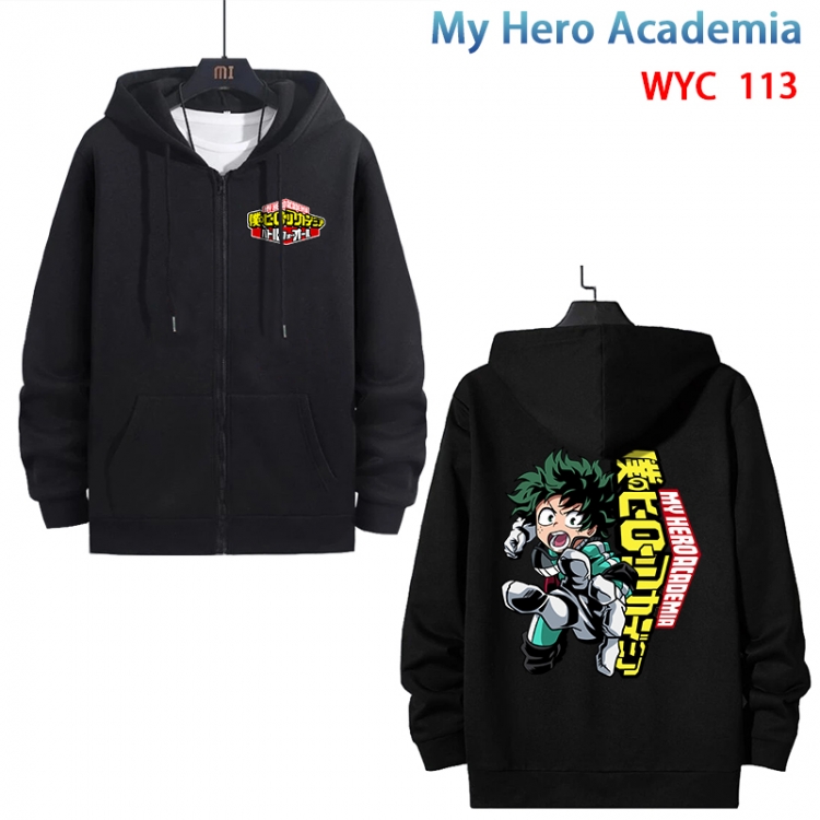 My Hero Academia Anime cotton zipper patch pocket sweater from S to 3XL WYC-113