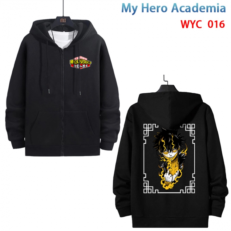 My Hero Academia Anime cotton zipper patch pocket sweater from S to 3XL WYC-016