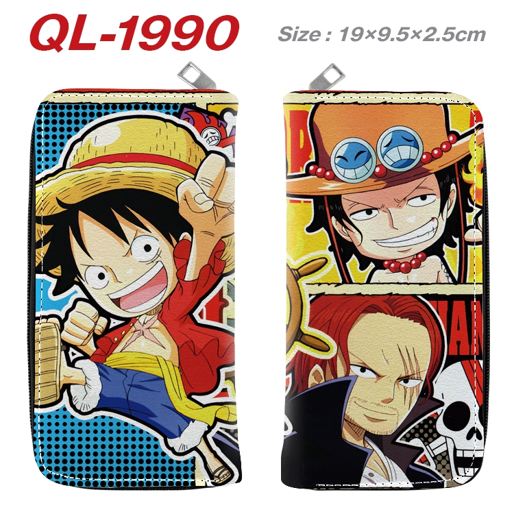 One Piece Animation perimeter long zipper wallet 19.5x9.5x2.5cm QL-1990