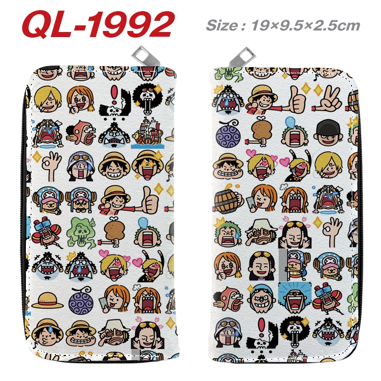 One Piece Animation perimeter long zipper wallet 19.5x9.5x2.5cm QL-1992