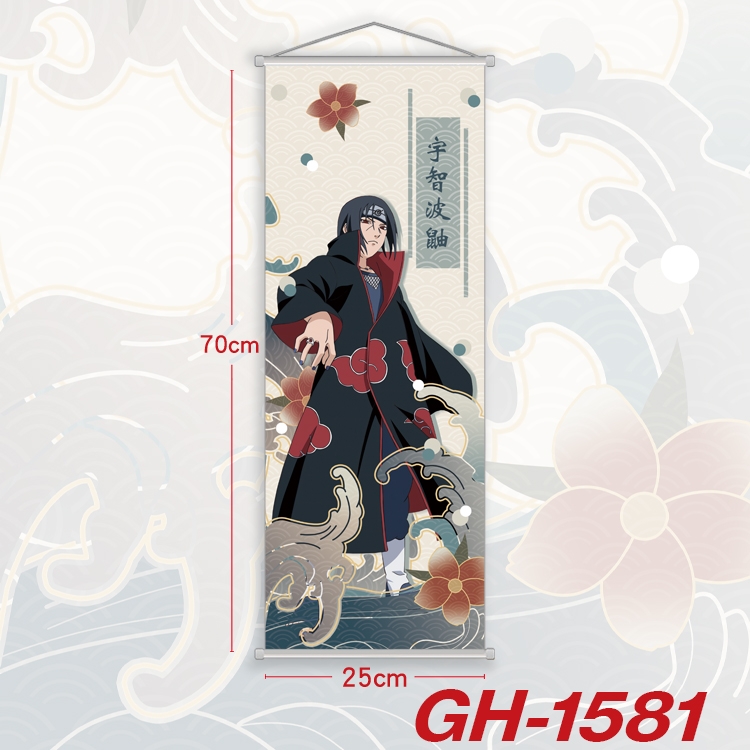 Naruto Plastic Rod Cloth Small Hanging Canvas Painting Wall Scroll 25x70cm price for 5 pcs GH-1581A