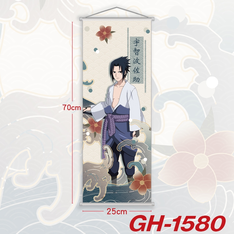 Naruto Plastic Rod Cloth Small Hanging Canvas Painting Wall Scroll 25x70cm price for 5 pcs GH-1580A
