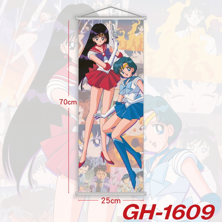 sailormoon Plastic Rod Cloth Small Hanging Canvas Painting Wall Scroll 25x70cm price for 5 pcs GH-1609A