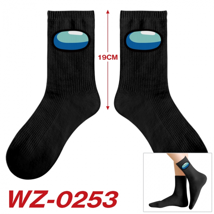 AMONG-US Anime printing medium sock tube height 19cm price for  5 pairs WZ-0253