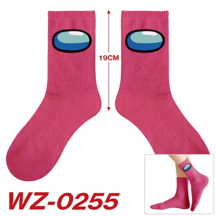 AMONG-US Anime printing medium sock tube height 19cm price for  5 pairs WZ-0255