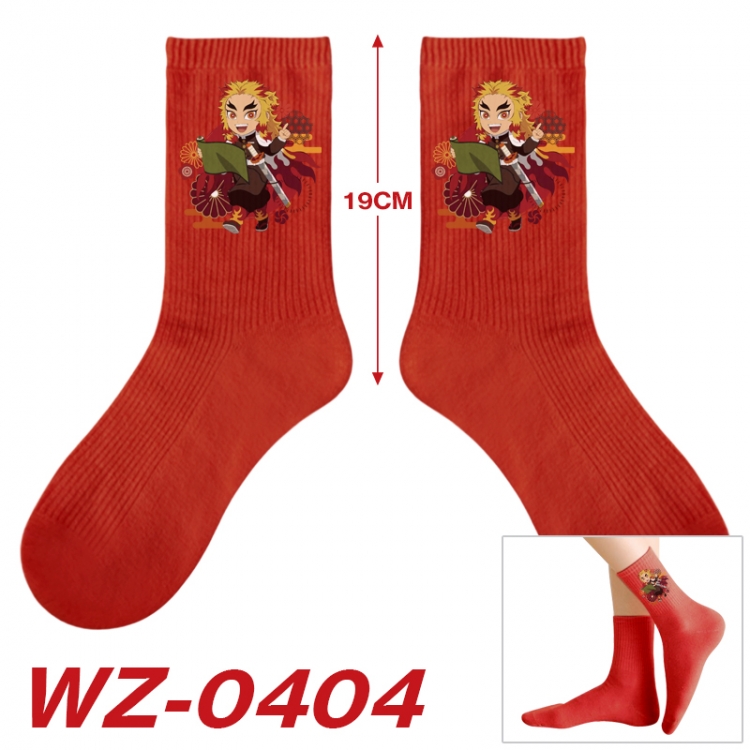 Demon Slayer Kimets Anime printing medium sock tube height 19cm price for  5 pairs WZ-0404