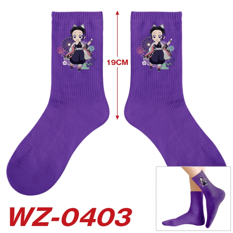 Demon Slayer Kimets Anime printing medium sock tube height 19cm price for  5 pairs WZ-0403