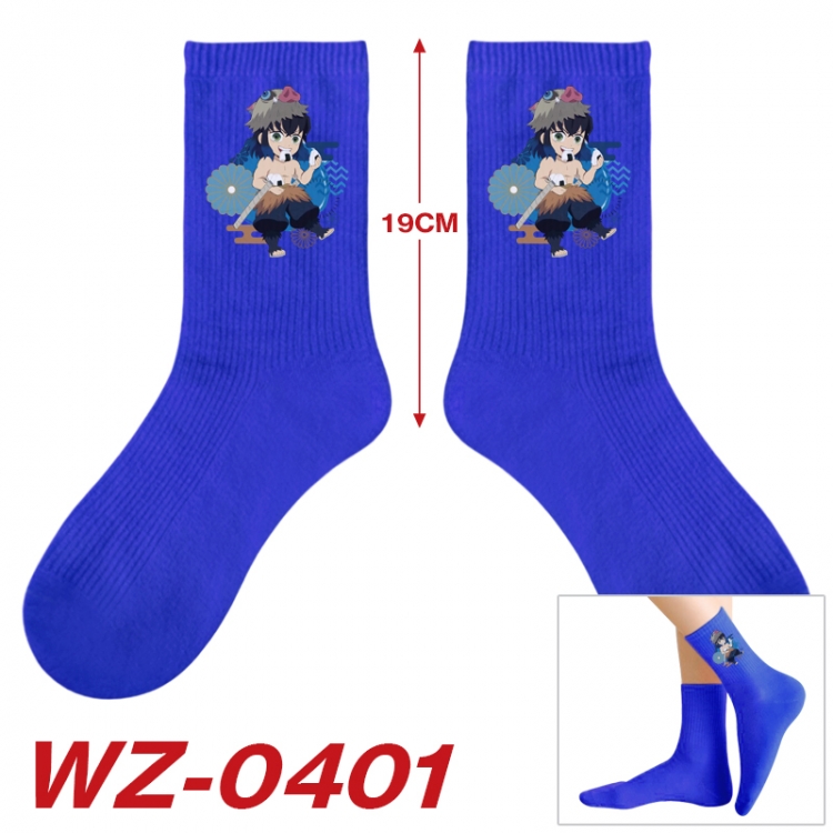 Demon Slayer Kimets Anime printing medium sock tube height 19cm price for  5 pairs WZ-0401